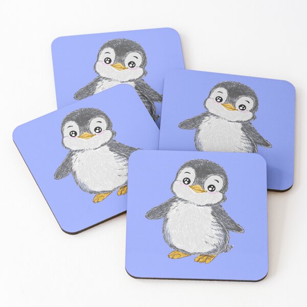 Item preview, An adorable colored pencil drawing of a cute little penguin with a big heart and sparkling eyesใ designed and sold by Ban Nang Root.