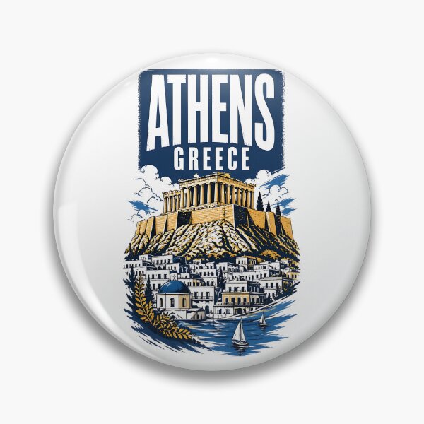 Item preview, Athens Greece Vintage Travel Poster designed and sold by TravelersGems.