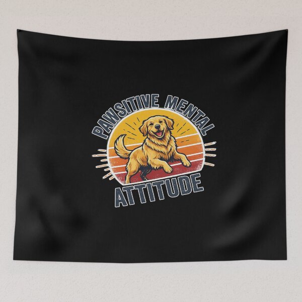 Item preview, Pawsitive Mental Attitude Golden Retriever | Retro Vintage Dog Lover Design designed and sold by NostasStuff.