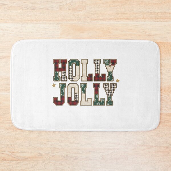 Item preview, Holly Jolly Christmas Patchwork Vintage Holiday Typography T-Shirt designed and sold by StickerNestYou.