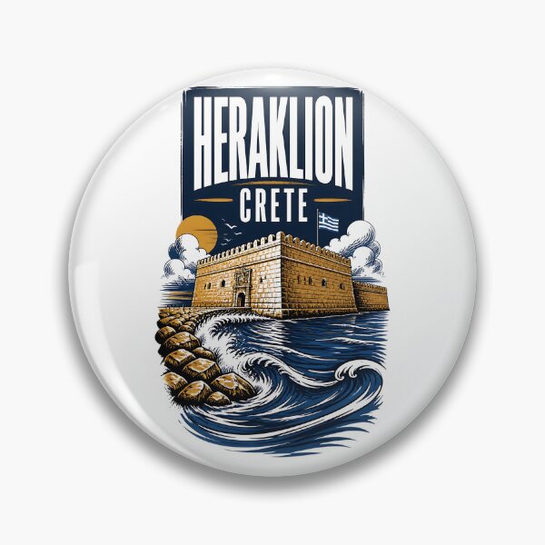 Item preview, Heraklion Crete Greece Vintage Travel Poster designed and sold by TravelersGems.