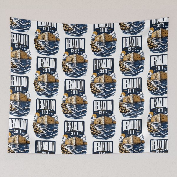 Item preview, Heraklion Crete Greece Vintage Travel Poster designed and sold by TravelersGems.