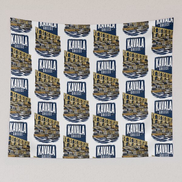 Item preview, Kavala Greece Vintage Travel Poster designed and sold by TravelersGems.