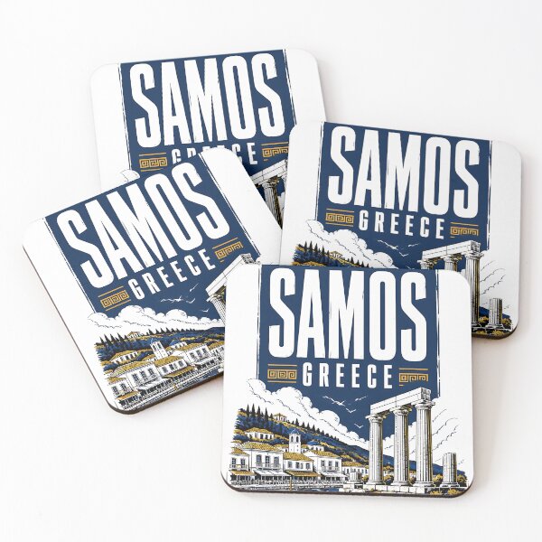 Item preview, Samos Greece Vintage Travel Poster designed and sold by TravelersGems.