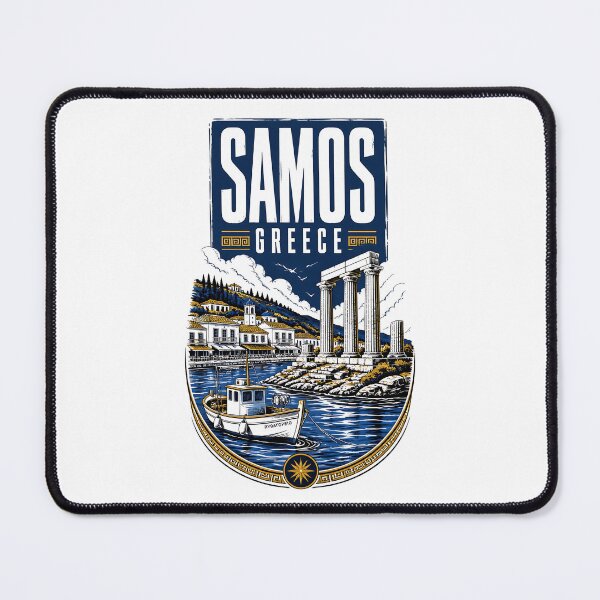 Item preview, Samos Greece Vintage Travel Poster designed and sold by TravelersGems.