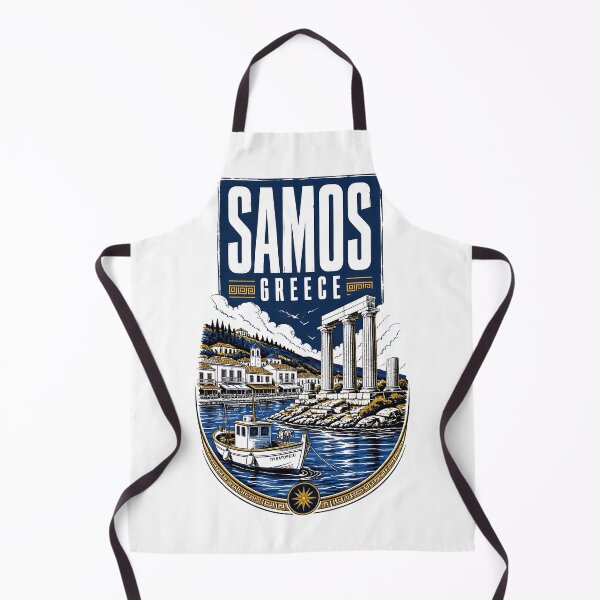 Item preview, Samos Greece Vintage Travel Poster designed and sold by TravelersGems.