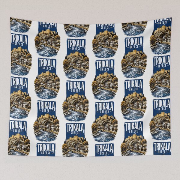 Item preview, Trikala Greece Vintage Travel Poster designed and sold by TravelersGems.