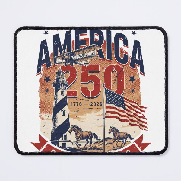 Item preview, America 250 Outer Banks North Carolina Semiquincentennial 1776 - 2026 Vintage Flag Lighthouse v1 designed and sold by DarylWelsh2024.