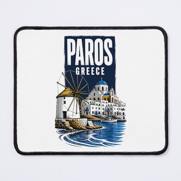 Item preview, Paros Greece Vintage Travel Poster designed and sold by TravelersGems.