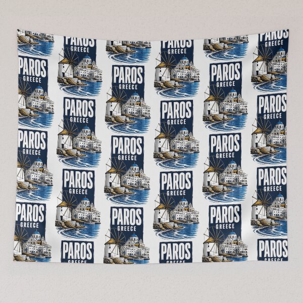 Item preview, Paros Greece Vintage Travel Poster designed and sold by TravelersGems.