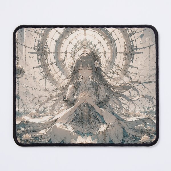 Item preview, Cybernetic Sacred Goddess Lotus Meditation Art designed and sold by Japan-kanji-ya.