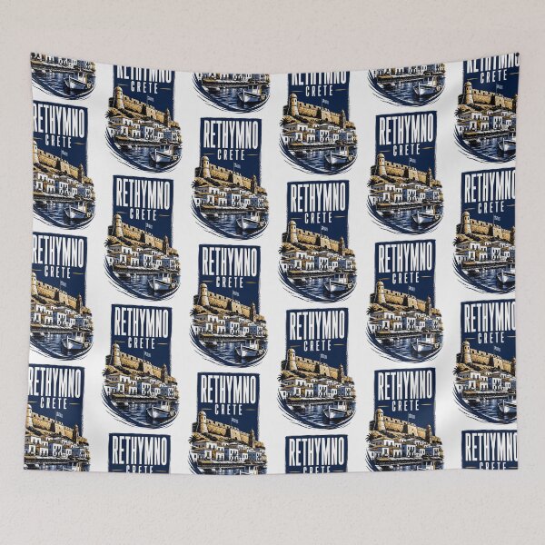 Item preview, Rethymno Crete Greece Vintage Travel Poster designed and sold by TravelersGems.