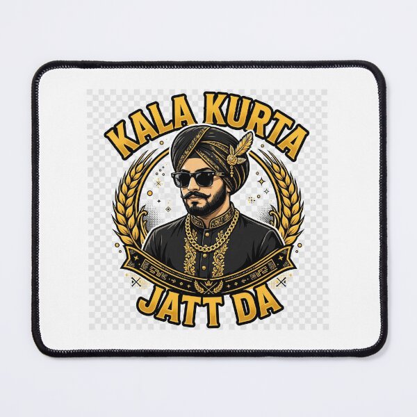 Item preview, Kala Kurta Jatt Da - Punjabi Swag Black Kurta Tshirt designed and sold by Softlife by Harvir.