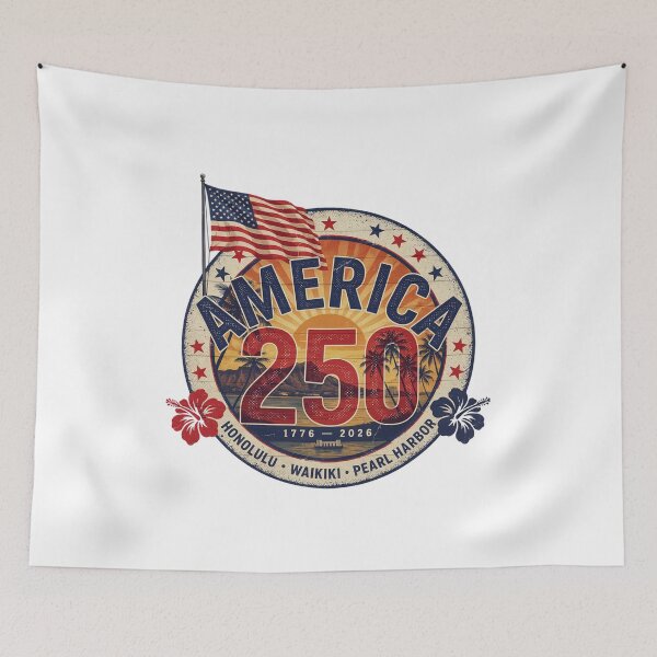 Item preview, America 250 Honolulu Hawaii Pearl Harbor Semiquincentennial 1776 - 2026 Vintage Flag v1 designed and sold by DarylWelsh2024.