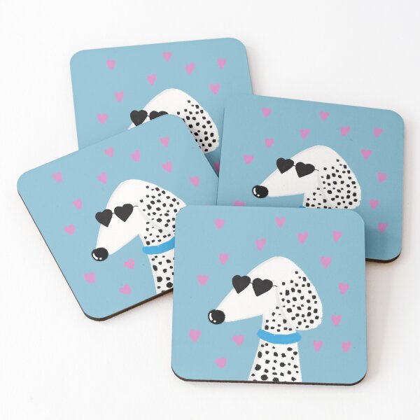 Item preview, Cute Dalmatian wearing hearts glasses designed and sold by Malvamalu.
