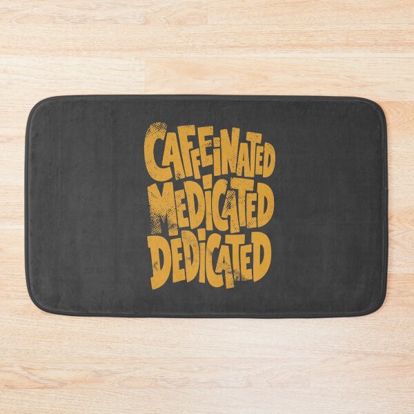 Item preview, Caffeinated Medicated Dedicated Funny Nurse Coffee Clock - Mostard Version designed and sold by KiwyStudio.