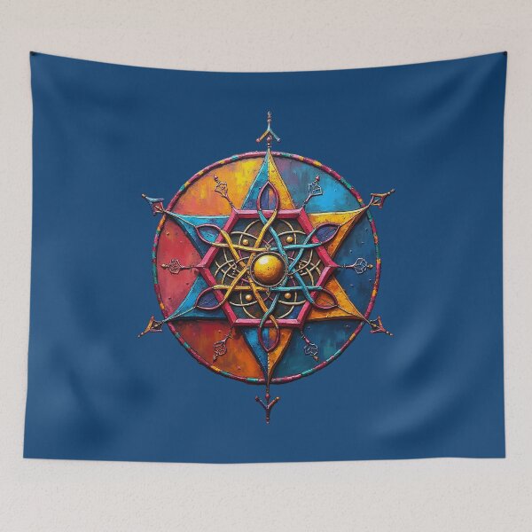 Item preview, Sacred Geometry Metatrons Cube Merkabah Rainbow Graffiti Style designed and sold by GaffaDesigns.