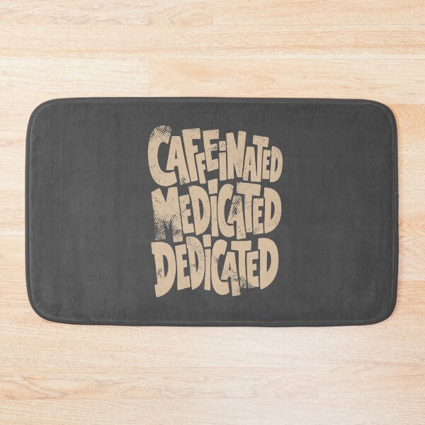 Item preview, Caffeinated Medicated Dedicated Funny Nurse Coffee Apron - Brown Version designed and sold by KiwyStudio.