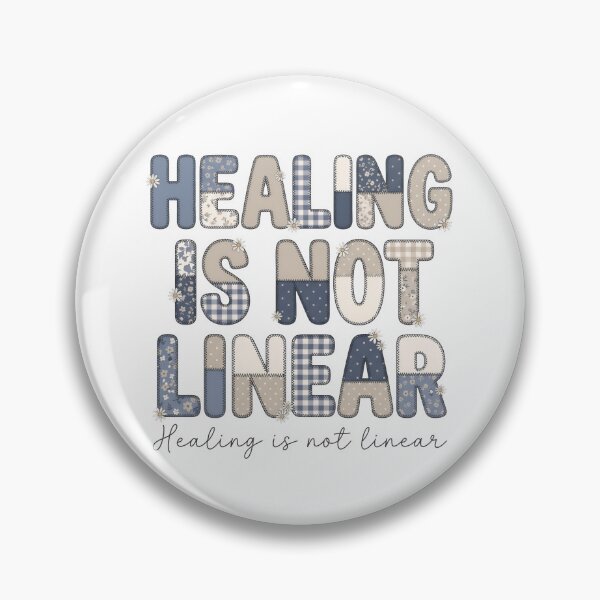 Item preview, Healing Is Not Linear – Mental Health Quote Patchwork Floral Typography T-Shirt designed and sold by StickerNestYou.