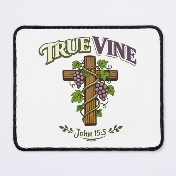 Item preview, True Vine Christian Grapevine – John 15:5 Bible Verse designed and sold by stylishdzign.
