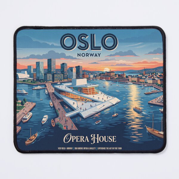 Item preview, Oslo Opera House Vintage Travel Poster - Norway Waterfront designed and sold by ArtworkNorth.