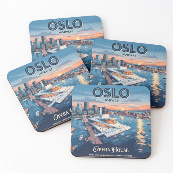 Item preview, Oslo Opera House Vintage Travel Poster - Norway Waterfront designed and sold by ArtworkNorth.