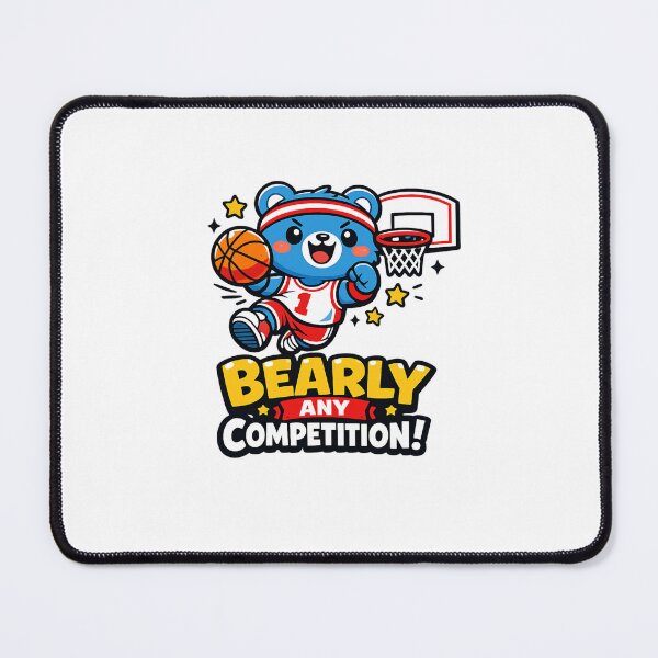 Item preview, Oso azul kawaii jugando al baloncesto | Casi sin competencia, divertido juego de palabras deportivo designed and sold by RonBear-Designs.