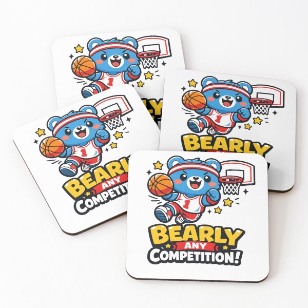Item preview, Kawaii Blue Bear Basketball | Bearly Any Competition Funny Sports Pun designed and sold by RonBear-Designs.