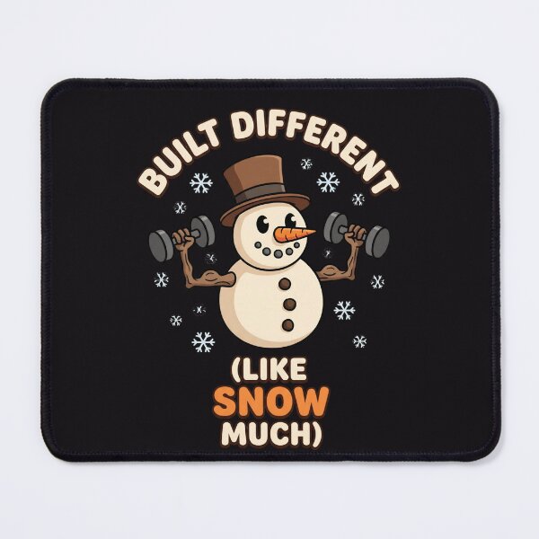 Item preview, Built Different Like Snow Much Funny Gym Snowman Christmas T-Shirt designed and sold by StickerNestYou.