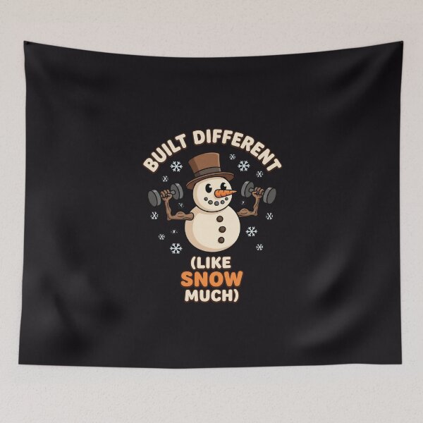 Item preview, Built Different Like Snow Much Funny Gym Snowman Christmas T-Shirt designed and sold by StickerNestYou.