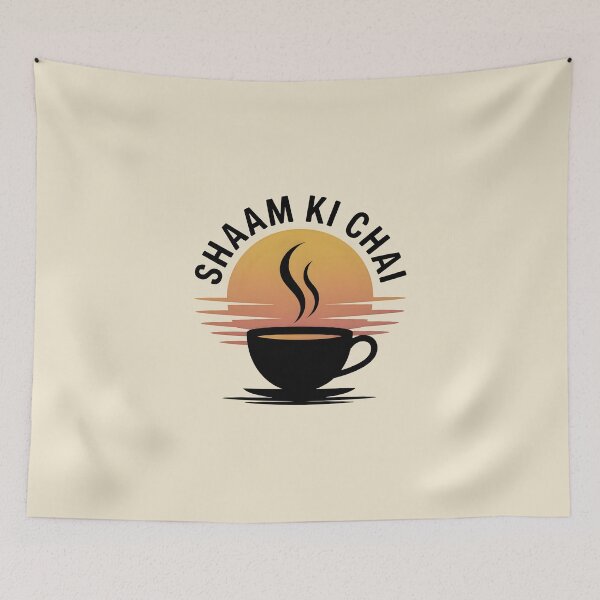 Item preview, Shaam Ki Chai – Cozy Evening Tea Lover Quote Design designed and sold by Swati Art Shop.