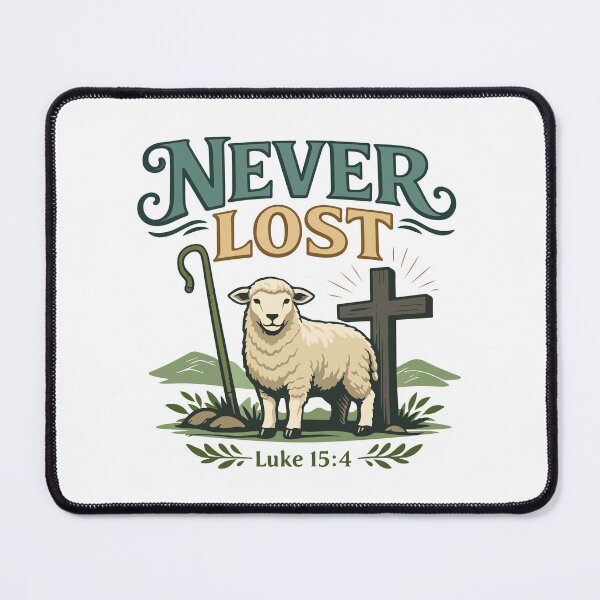 Item preview, Never Lost Christian Shepherd – Luke 15:4 Christian Bible Verse designed and sold by stylishdzign.