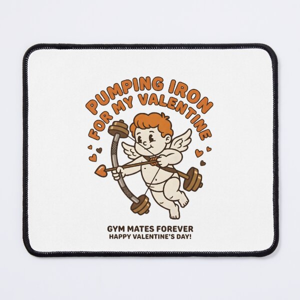 Item preview, Pumping Iron for My Valentine Funny Gym Cupid Valentine's Day T-Shirt designed and sold by StickerNestYou.