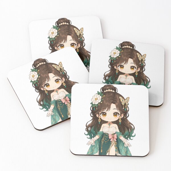 Item preview, Elegant Chibi Princess Sticker | Cute Anime Girl | Fantasy Character | Kawaii Dress | Floral Fairy | Cute Aesthetic Art designed and sold by Sticker Hubs.