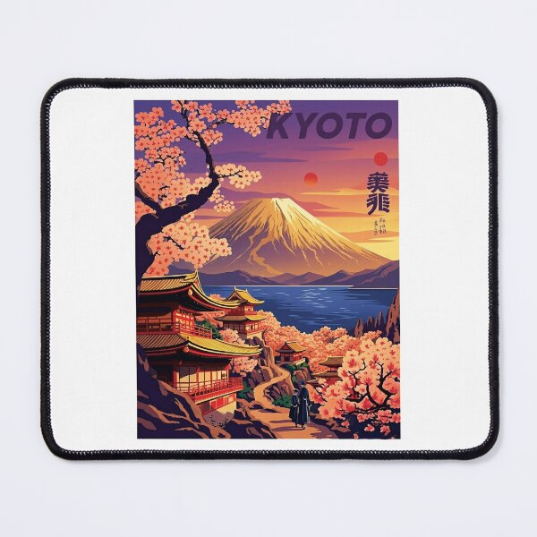 Item preview, Kyoto Japan Vintage Travel Poster | Retro Mount Fuji designed and sold by PrintsGate.