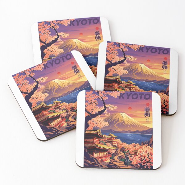 Item preview, Kyoto Japan Vintage Travel Poster | Retro Mount Fuji designed and sold by PrintsGate.