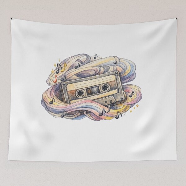 Item preview, Vintage Cassette Music Art designed and sold by Selfique Bloom.