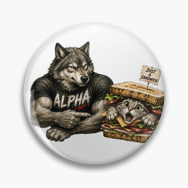 Item preview, Alpha Wolf Sticker – Funny Cat Sandwich Meme Art designed and sold by Felixuss.