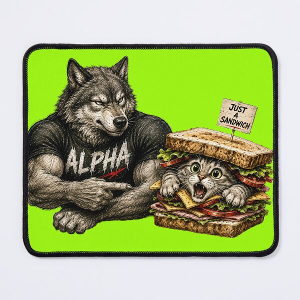 Item preview, Alpha Wolf Sticker – Funny Cat Sandwich Meme Art designed and sold by Felixuss.