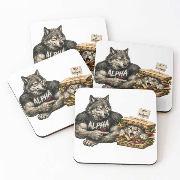 Item preview, Alpha Wolf Sticker – Funny Cat Sandwich Meme Art designed and sold by Felixuss.