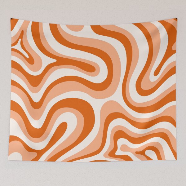 Item preview, Liquid Swirl Retro Abstract in oranges tones, Cream, and White designed and sold by Differenceee.