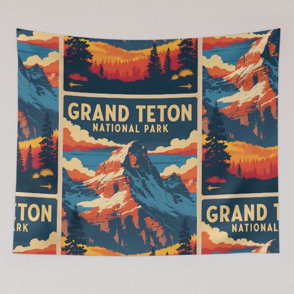 Item preview, Grand Teton National Park Autumn USA Vintage Travel Tourism designed and sold by TravelersGems.