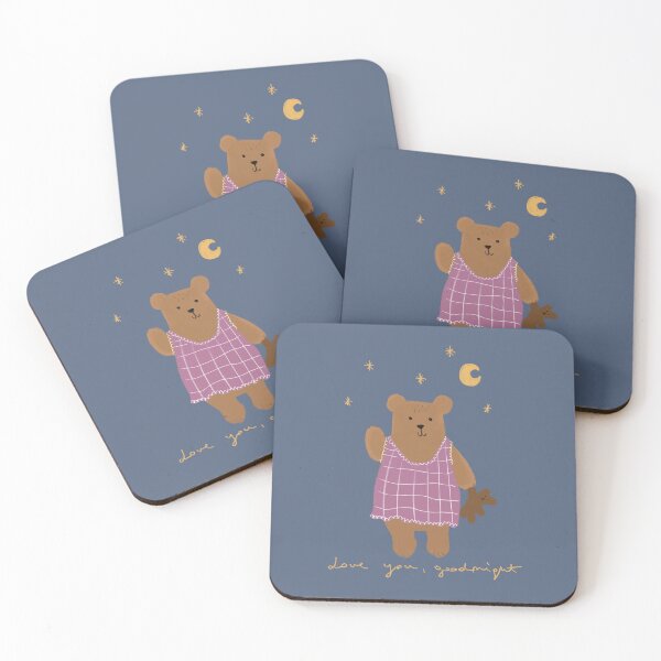 Item preview, Cute bedtime bear with quote „ Love You, goodnight” designed and sold by Malvamalu.