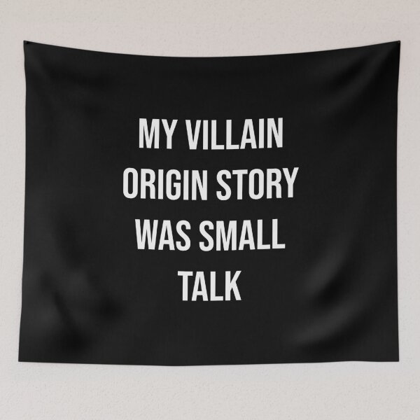 Item preview, My Villain Origin Story Was Small Talk Funny Introvert T-Shirt | Social Anxiety Meme Typography 1 designed and sold by Creations by lyne.