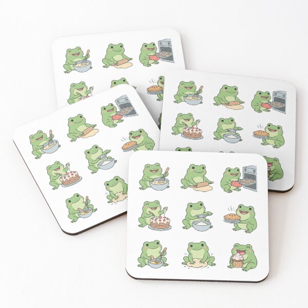 Item preview, Cute Baking Frogs Sticker Sheet Kawaii Chef Amphibian designed and sold by raedattia.