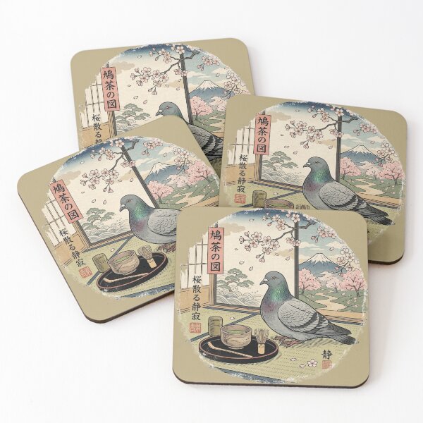 Item preview, Tea Ceremony Pigeon Japanese Inspired Art designed and sold by azule1.