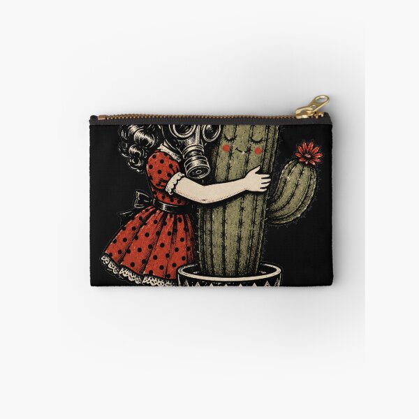 Item preview, Creepy Cute Gas Mask Girl Hugging Smiling Cactus designed and sold by PopStaticPress.