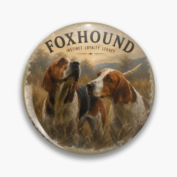 Item preview, Foxhound Portrait – Noble Hunting Dog Wildlife Art designed and sold by TammyHunterArt.