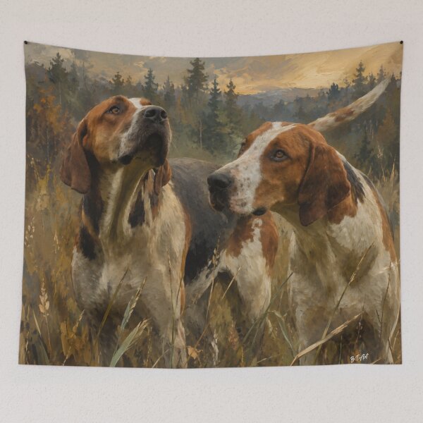 Item preview, Foxhound Portrait – Noble Hunting Dog Wildlife Art designed and sold by TammyHunterArt.