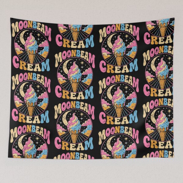 Item preview, Moonbeam Cream Vintage Psychedelic Ice Cream Cosmic Retro Graphic designed and sold by Mind-Drift.